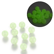 Luminous Acrylic Round Beads, Glow in the Dark, Pale Green, 10mm, Hole: 2mm, about 950pcs/500g(LACR-R002-10mm-01)