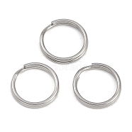 304 Stainless Steel Keychian, Rings, Stainless Steel Color, 12.5x1.8mm(STAS-K252-02P)