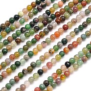 Natural Indian Agate Round Beads Strands, 3mm, Hole: 1mm, about 126pcs/strand, 15.5 inch(X-G-N0166-23-3mm)