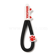 Cat Paw Print PVC Plastic Phone Wristlet Strap Rope, Mobile Accessories Decoration, Black, 10.8~10.9x3.3~3.4x1.3cm(KY-Z001-01D)