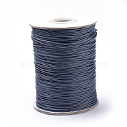 Braided Korean Waxed Polyester Cords, Marine Blue, 0.5mm, about 160yards/roll(YC-T002-0.5mm-114)