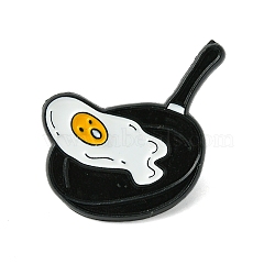 Zinc Alloy Brooches, Enamel Pins, Black, Egg, WhiteSmoke, 23.5x25x1.5mm(JEWB-O015-05E)