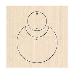 Wood Cutting Dies, with Steel, for DIY Scrapbooking/Photo Album, Decorative Embossing DIY Paper Card, Flat Round and Moon, Geometric Pattern, 80x80x24mm(DIY-WH0169-75)