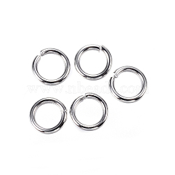 304 Stainless Steel Jump Rings, Open Jump Rings, Stainless Steel Color, 6x1mm, 18 Gauge, Inner Diameter: 4mm(A-STAS-D448-098P-6mm)