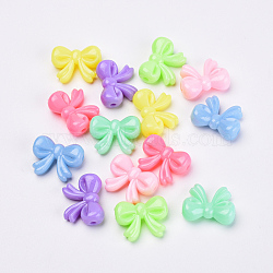 Opaque Acrylic Beads, Bowknot, Mixed Color, 15x20x8mm, Hole: 2mm, about 540pcs/500g(SACR-Q191-04)