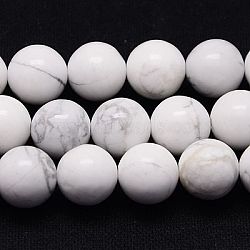 Natural Howlite Beads Strands, Round, 10mm, Hole: 1mm(TURQ-G090-10mm)