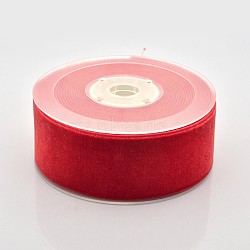 Polyester Velvet Ribbon for Gift Packing and Festival Decoration, Red, 1-1/2 inch(38mm), about 20yards/roll(18.29m/roll)(SRIB-M001-38mm-235)
