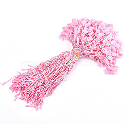 Polyester Cord with Seal Tag, Plastic Hang Tag Fasteners, Pearl Pink, 185~195x1mm, about 850pcs/bag(CDIS-T001-09F)
