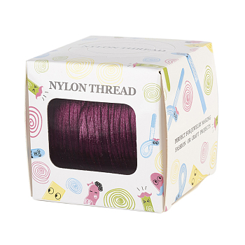 Nylon Thread, Rattail Satin Cord, Purple, 1.0mm, about 76.55 yards(70m)/roll