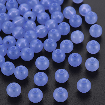 Imitation Jelly Acrylic Beads, Round, Medium Slate Blue, 8x7.5mm, Hole: 1.8mm, about 1745pcs/500g