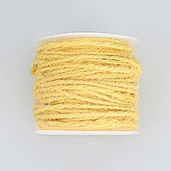 Jute Cord, Jute String, Jute Twine, for Jewelry Making, Light Yellow, 2mm, about 54.68 yards(50m)/roll