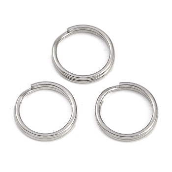 304 Stainless Steel Keychian, Rings, Stainless Steel Color, 12.5x1.8mm