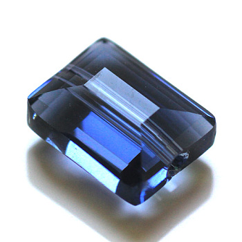 Imitation Austrian Crystal Beads, Grade AAA, Faceted, Rectangle, Prussian Blue, 8x9.5x5mm, Hole: 0.9~1mm