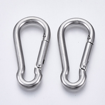 304 Stainless Steel Rock Climbing Carabiners, Key Clasps, Stainless Steel Color, 41x20x4mm