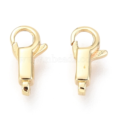 Real 18K Gold Plated Rectangle Brass Lobster Claw Clasps