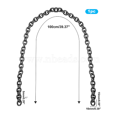 Aluminum Cable Chain Bag Tape(ALUM-WH0164-90B)-2