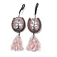 Décoration de pendentifs arbre de vie en copeaux de quartz rose naturel(G-F733-06B)-1