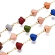 Handmade Brass & Glass Beaded Link Chains(CHC-Q021-01G)-1