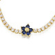 Cubic Zirconia Classic Tennis Necklace with Flower Links(NJEW-N048-01A)-3