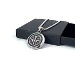 Vintage Stainless Steel Punk Hip-Hop Angel Pendant Necklaces for Men, Stainless Steel Color, 23.62 inch(60cm)(CA3747)