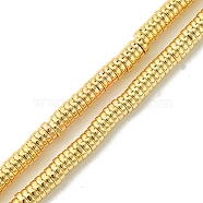 Electroplated Synthetic Non-Magnetic Hematite Beads Strands, Disc, Heishi Beads, Light Gold Plated, 3x1mm, Hole: 1mm, about 424pcs/strand, 16.02''(40.7cm)(G-H020-C01-03)