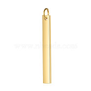 201 Stainless Steel Pendants, Rectangle, Stamping Blank Tag, Golden, 30x3x1.5mm, Hole: 3mm(STAS-S105-T606D-2-30)