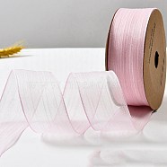 20 Yards Polyester Organza Ribbons, Garment Accessories, Gift Packaging, Pink, 1-5/8 inch(40mm)(PW-WG52616-07)
