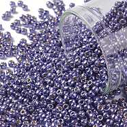 TOHO Round Seed Beads, Japanese Seed Beads, (PF567) PermaFinish Purple Metallic, 11/0, 2.2mm, Hole: 0.8mm, about 5555pcs/50g(SEED-XTR11-PF0567)