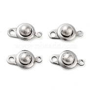 201 Stainless Steel Snap Clasps, Stainless Steel Color, 14.5x8x5.5mm, Hole: 1.5mm(STAS-K212-01P-01)