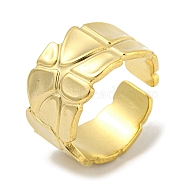 304 Stainless Steel Open Cuff Ring, Polygon, Golden, Inner Diameter: 17.8mm(RJEW-C067-16G)