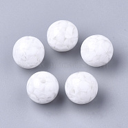 Resin Beads, Imitation Gemstone Chips Style, Round, White, 16mm, Hole: 2.5mm(RESI-T026-16mm-09)