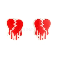 Bloody Effect Pendant Silicone Molds, Resin Casting Molds, for UV Resin & Epoxy Resin Craft Making, Heart Pattern, 53x82x5mm, Hole: 2.5mm, Inner Diameter: 39x50mm(DIY-J009-03F)