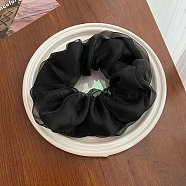 Solid Color Hair Scrunchies for Women, Pigtail Holders and Ponytail Accessories, Black, 130mm(PW-WG79B24-02)