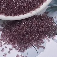 MIYUKI Delica Beads, Cylinder, Japanese Seed Beads, 11/0, (DB0711) Transparent Smoky Amethyst, 1.3x1.6mm, Hole: 0.8mm, about 10000pcs/bag, 50g/bag(SEED-X0054-DB0711)