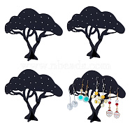 Opaque Acrylic Earring Display Tree, Earring Organizer Holder for Earring Storage, Black, Finish Product: 3.55x15.1x11.5cm(EDIS-WH0030-12)