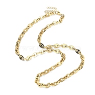 Ion Plating(IP) 304 Stainless Steel Oval Link Chain Necklaces for Women, Golden, 19.88 inch(50.5cm)(NJEW-D052-06G)
