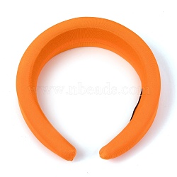 Polyester Sponge Thick Hairbands, for Women Bezel  Hair Accessories, Dark Orange, 15~40mm, Inner Diameter: 145x120mm(OHAR-O018-03I)