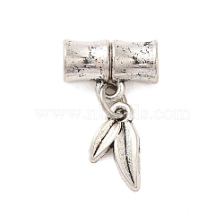 Tibetan Style Alloy Pendants, Bamboo, Antique Silver, 23mm, Hole: 3.5mm(FIND-Z063-08AS)