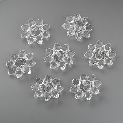 Transparent Acrylic Beads, Faceted, Flower, Clear, 29x12mm, Hole: 3mm(X-TACR-491-01)