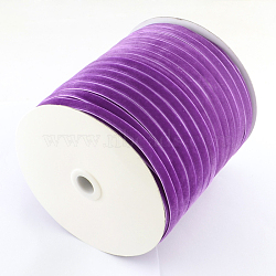 1/4 inch Single Face Velvet Ribbon, Dark Orchid, 1/4 inch(6.5mm), about 200yards/roll(182.88m/roll)(OCOR-R019-6.5mm-079)
