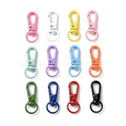 Spray Painted Alloy Swivel Clasps, Mixed Color, 32x12.5x5.5mm, Hole: 9.5mm, inner diameter: 11x6mm(PALLOY-K257-14)