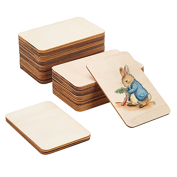 Unfinished Beech Wooden Blank Slices, PapayaWhip, 11x7x0.2cm, 10pcs/bag