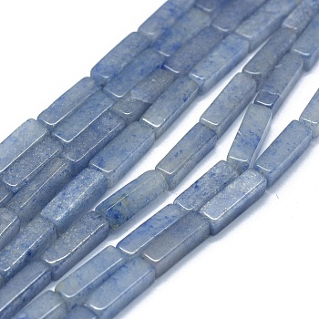 Natural Blue Aventurine Beads Strands, Cuboid, 12.5~13.5x3~5x3~4.5mm, Hole: 1mm, about 30~32pcs/strand, 15.1~15.9 inch(38.5~40.5cm)