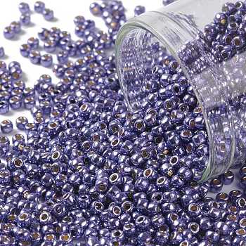 TOHO Round Seed Beads, Japanese Seed Beads, (PF567) PermaFinish Purple Metallic, 11/0, 2.2mm, Hole: 0.8mm, about 5555pcs/50g