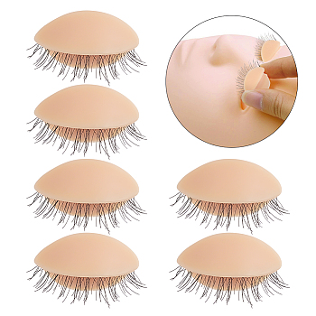 Silicone Replacement Eyelids For Mannequin Head Eyelids, with Lashes for Lash Practice Eyelash Extensions , Navajo White, 1.4x2.5x1.3cm, 3 pairs/box