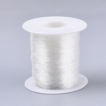 Round Elastic Crystal Thread, Stretchy Bracelet String, Clear, 0.7mm, about 131.23 yards(120m)/roll