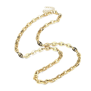 Ion Plating(IP) 304 Stainless Steel Oval Link Chain Necklaces for Women, Golden, 19.88 inch(50.5cm)