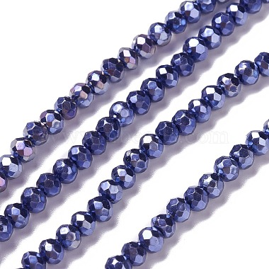 4mm Midnight Blue Rondelle Glass Beads