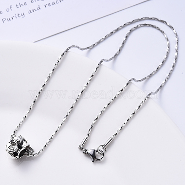 304 Stainless Steel Coreana Chain Necklace(NJEW-S420-006C-P)-5