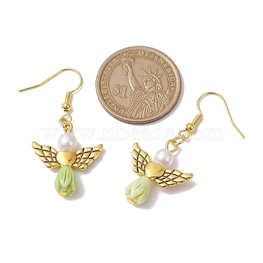 Angel Antique Golden Alloy & Resin Dangle Earrings(EJEW-JE05686-03)-3